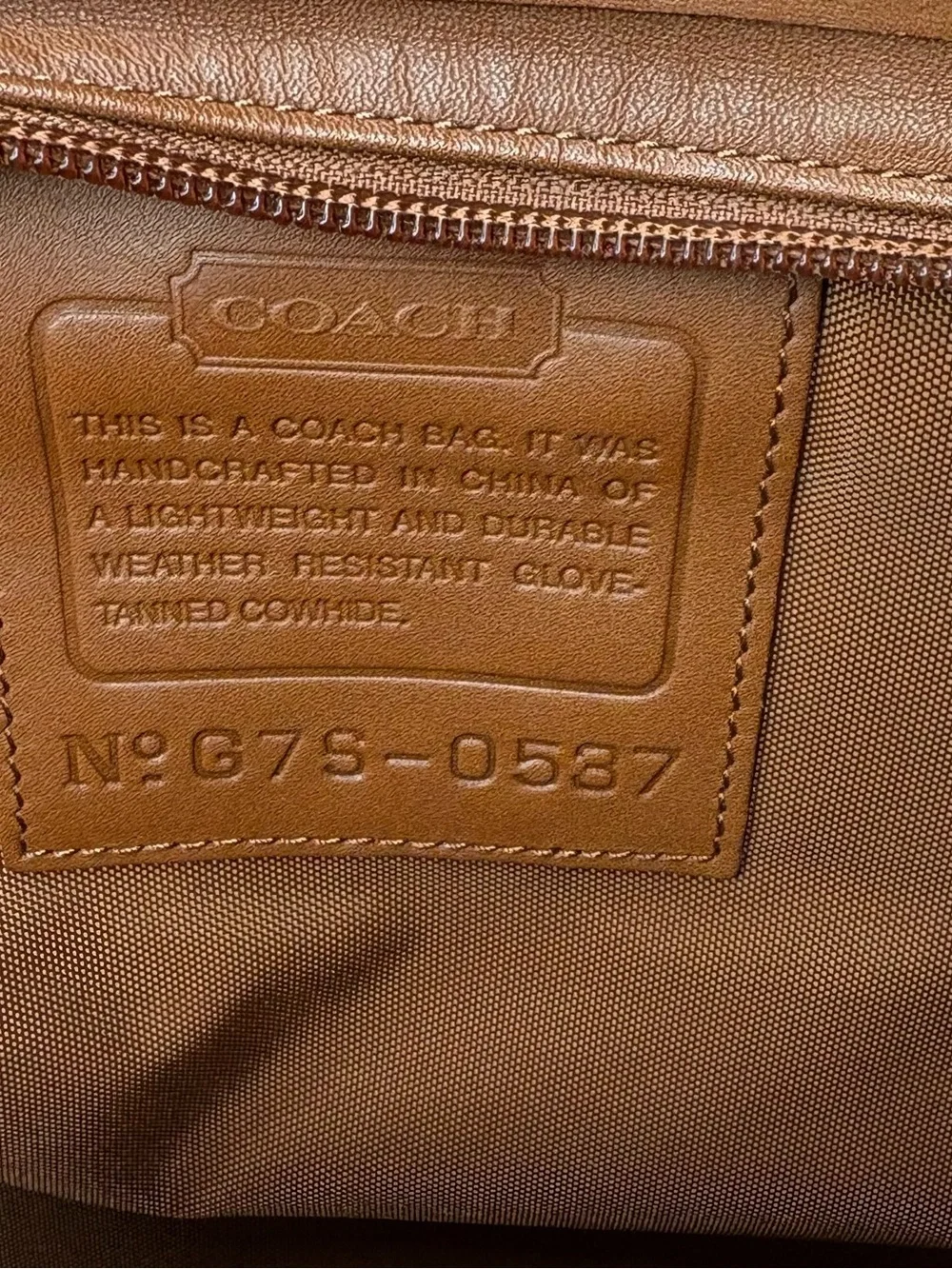 Coach Vintage 90s Double Zip Organizer Business Briefcase #675-0537 Leather Tan